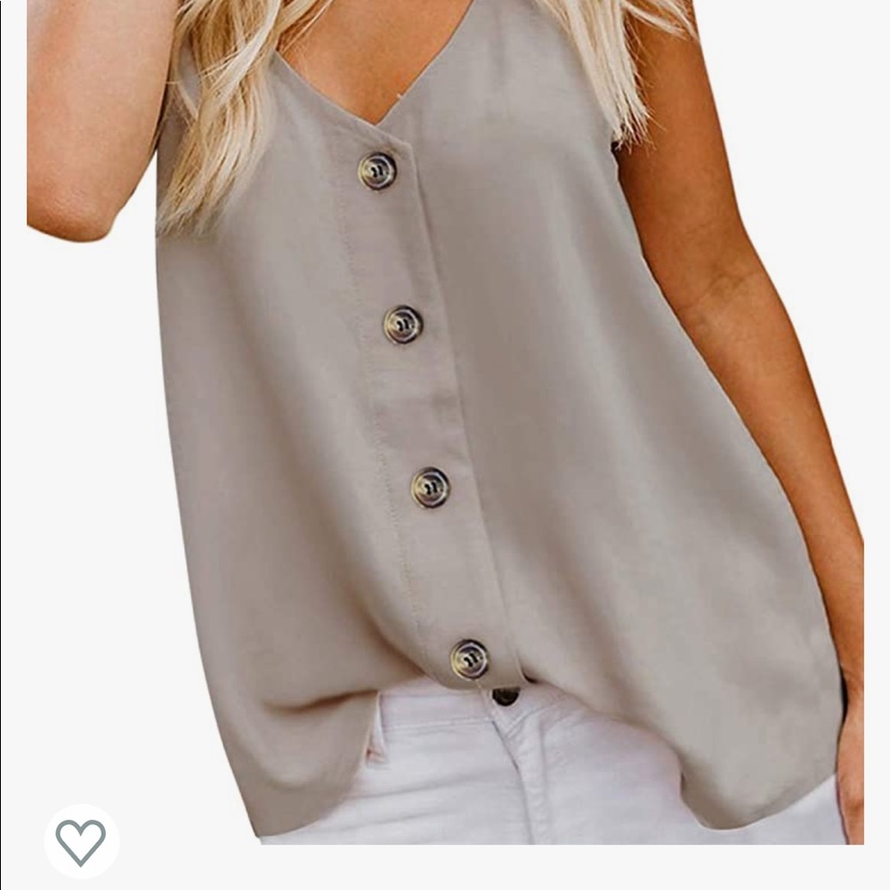 Women's Button Down V Neck Strappy Tank Top